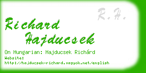 richard hajducsek business card